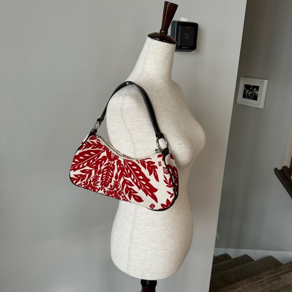 Banana Republic Moon Shaped Canvas Leaf Pattern Graphic Shoulder Bag - Small - Picture 7 of 12